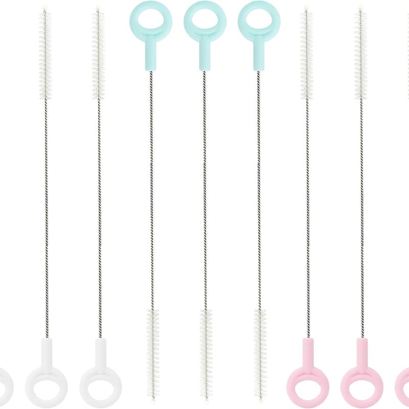 Zestaw 9 szczotek do słomek, szczotka do czyszczenia słomek, mini szczotki, szczotki nylonowe, 3 kolory, pasujące