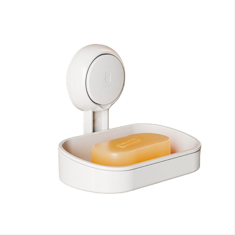 Porte-Savon Ventouse TAILI - Capacité 5kg, Amovible Sans Percage, Blanc Salle De Bain