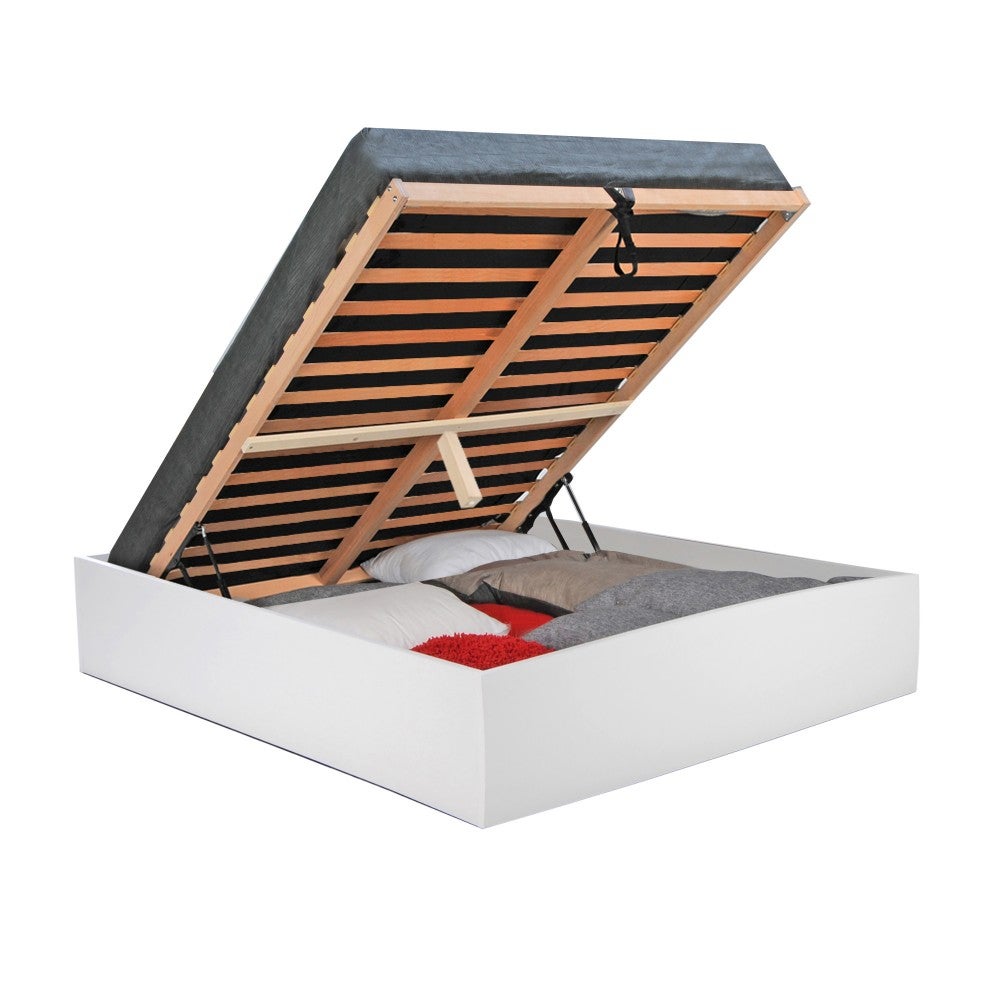 Lit coffre BILBAO 140x200 cm + sommier / blanc - 2