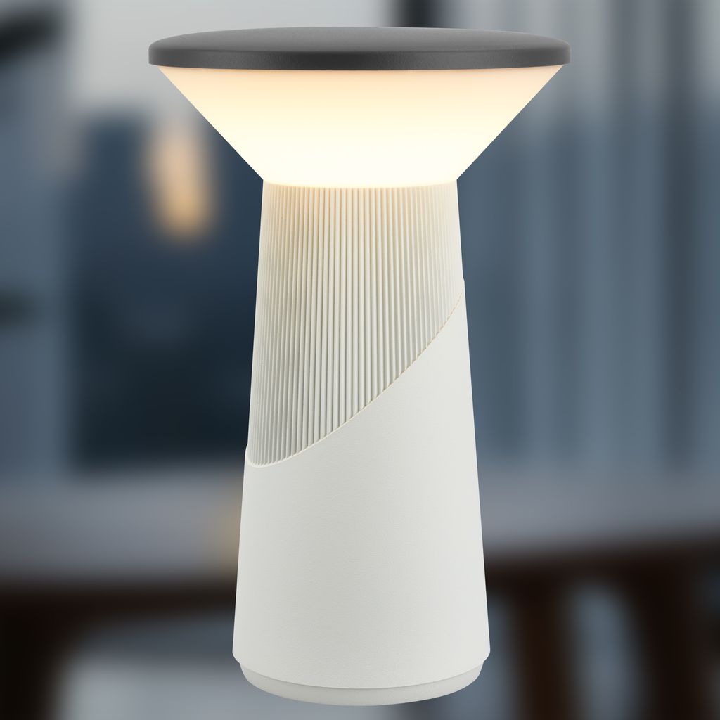 Lampe de table LED - German Design Award - Sans fil - Intensité variable - 15 x 24 cm - Blanc chaud - 2,6 W 200 lm - Briloner - 2