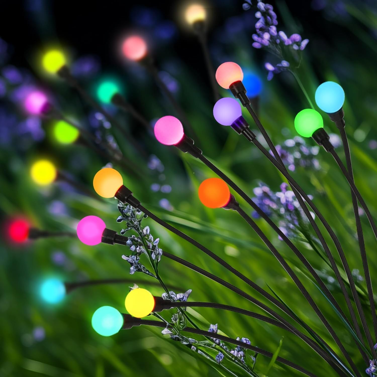 Lampy solarne do użytku na zewnątrz (opakowanie 4 szt., 32diody LED), lampy solarne do ogrodu, lampy świetlikowe do dekoracji tarasu, kolorowe lampki