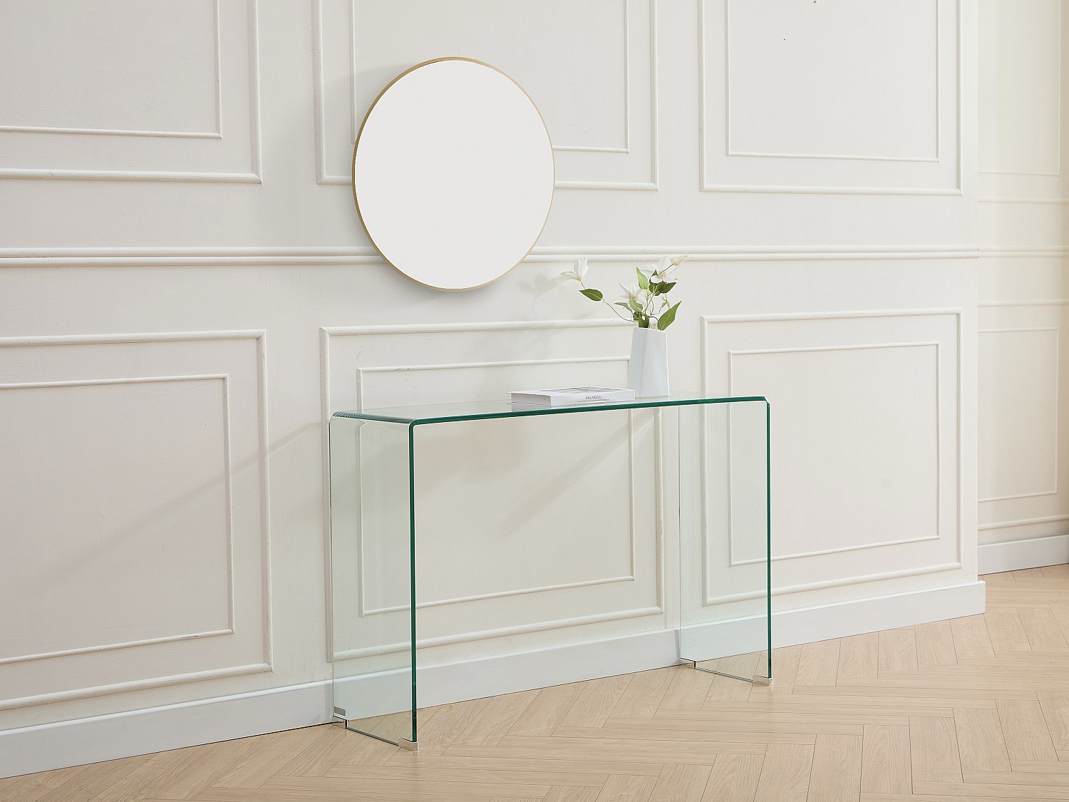 Konsola z giętego szkła hartowanego - Przezroczysty - ALONZO