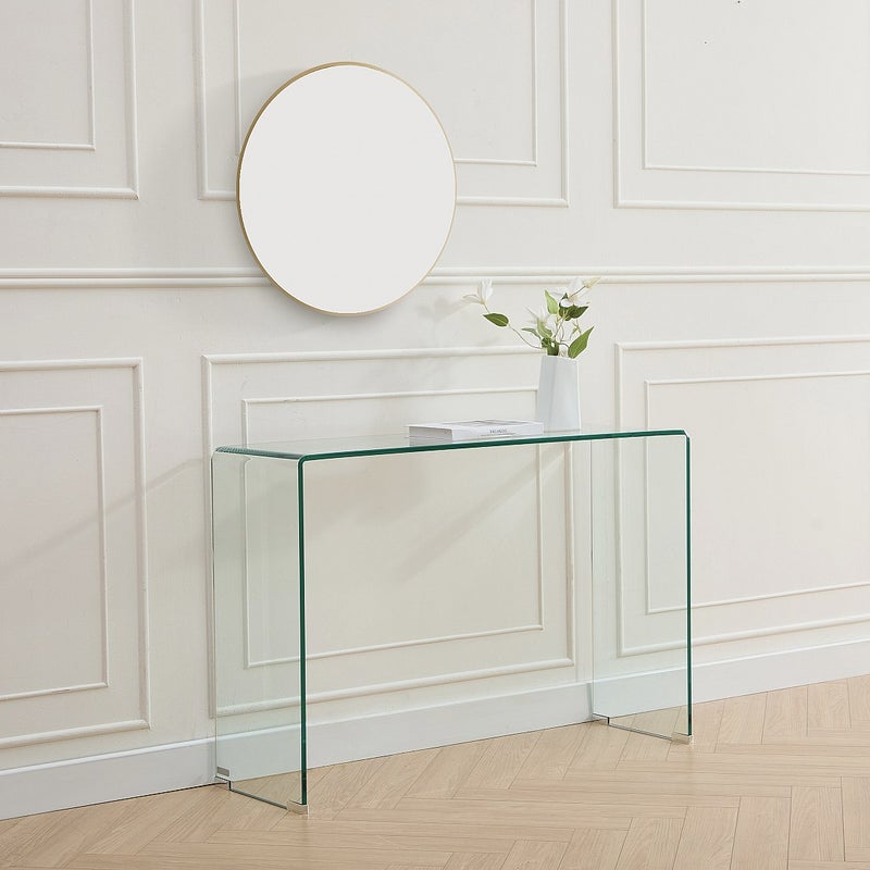 Konsola z giętego szkła hartowanego - Przezroczysty - ALONZO