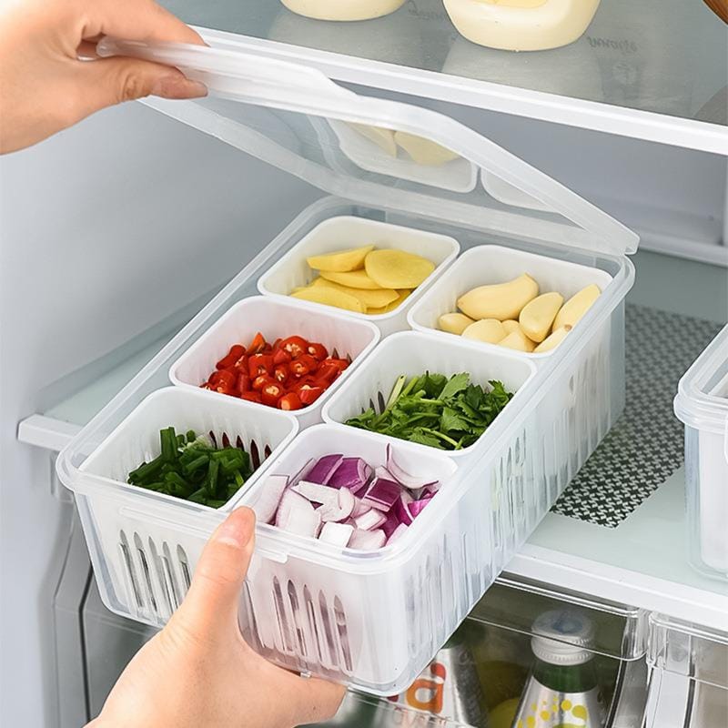 WAVELUX Contenitori salvaspazio per frigorifero, cibo frutta e verdura, 3 pezzi impilabili organizer per frigorifero congelatore, cestino per cassetti WAVELUX Contenitori salvaspazio per frigorifero, cibo frutta e verdura, 3 pezzi impilabili organizer per frigorifero congelatore, cestino per cassetti