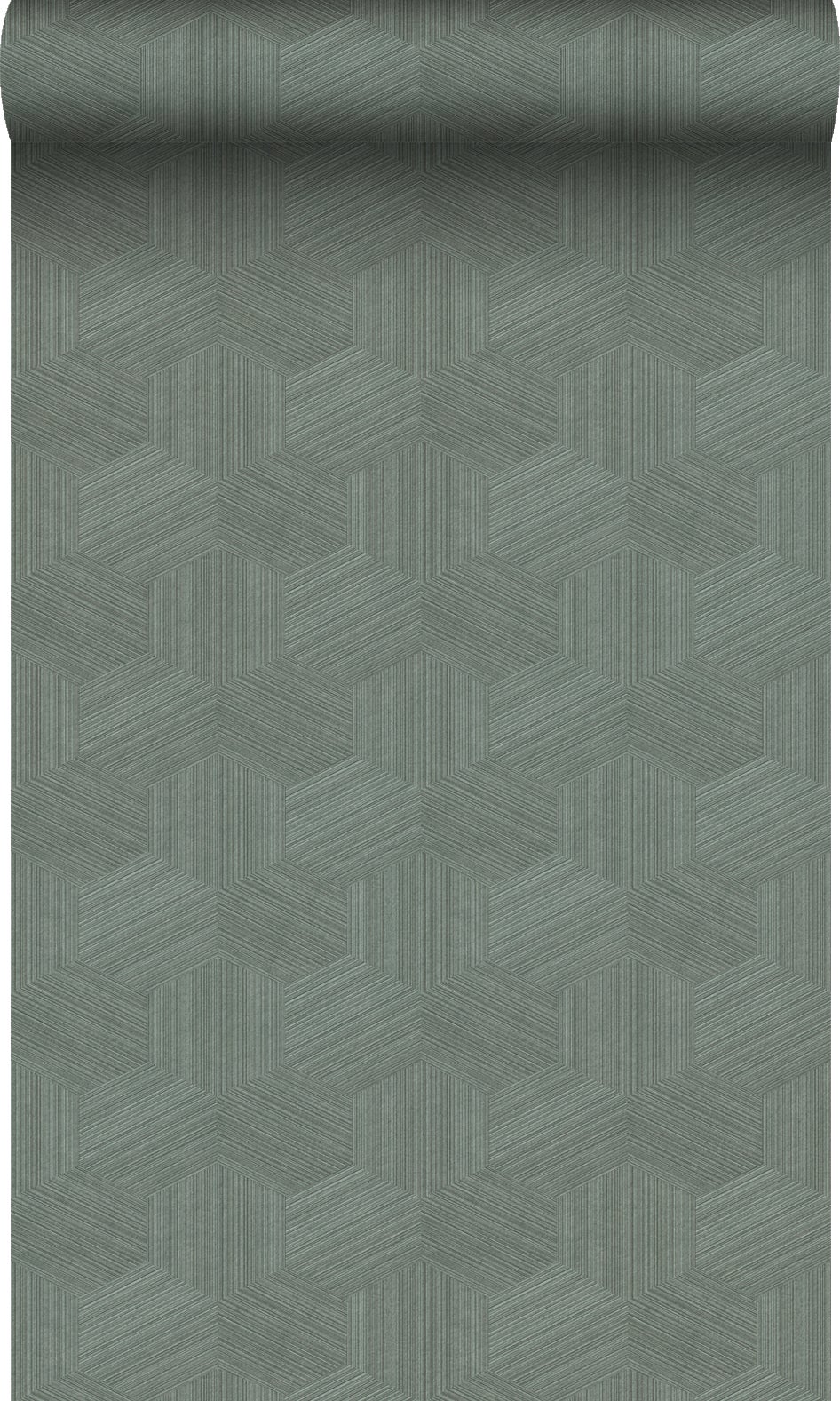 Papel pintado 3d gráfico verde grisáceo - 50 x 900 cm - origin wallcoverings
