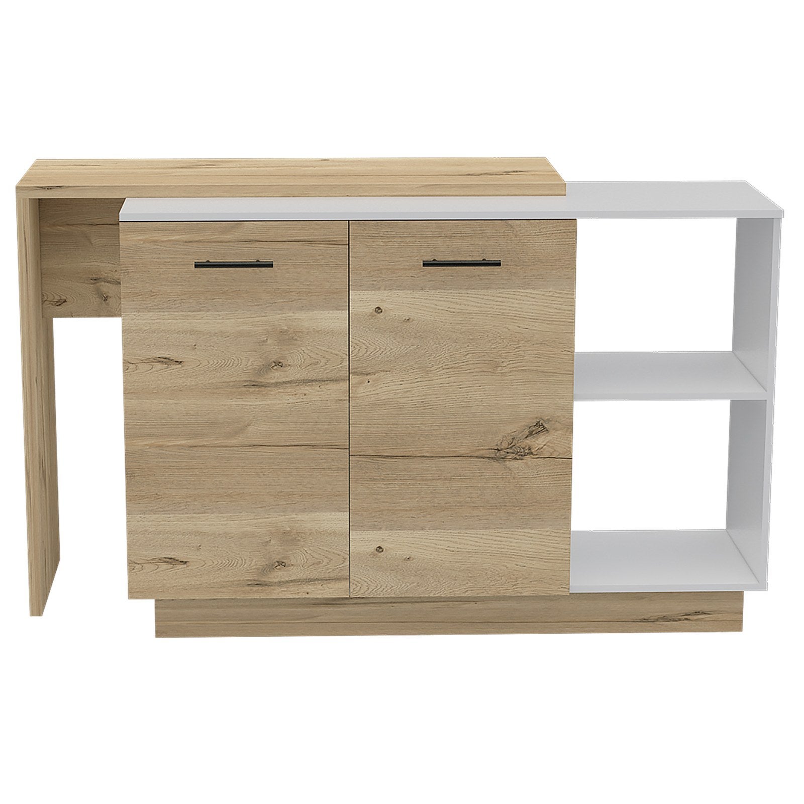 Tuhome Concept Mesa Alta De Cocina Sicilia De 150 Cm, Y Roble Arena Blanco , Leroy Merlin