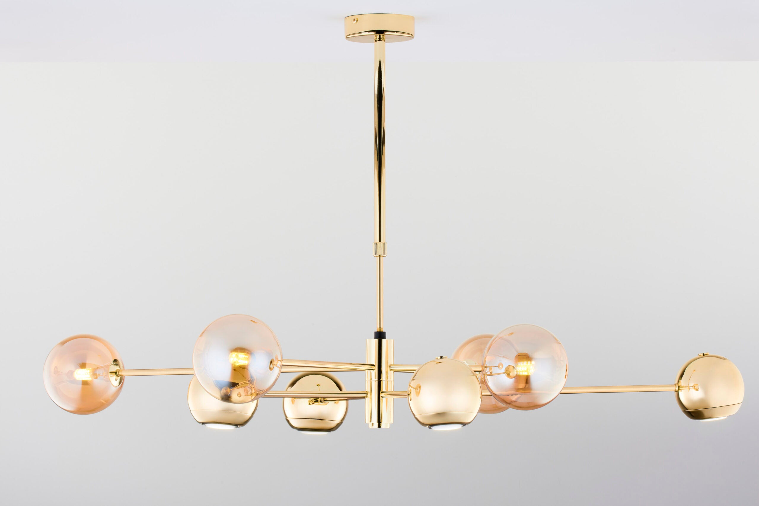 Lampa sufitowa MOKA złoto-bursztynowa 8xG9+GU10x10W metal wym:69x100x95,5cm IP20 Jupiter