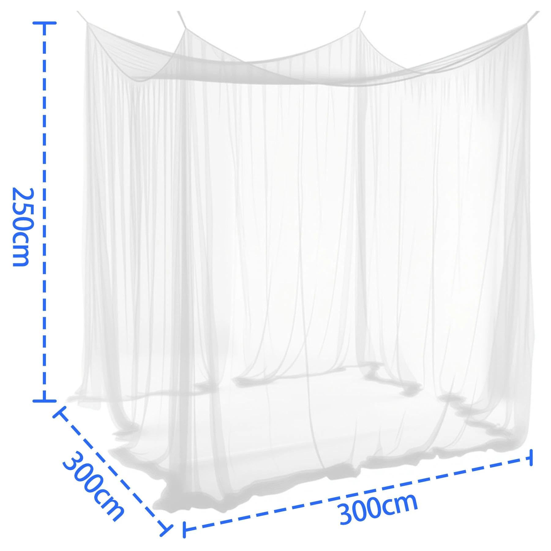 Moustiquaire 300x300x250 cm,pour gazebo,jardin,terrasse,camping,lit,220mailles fines avec 1 porte,blanc - 3