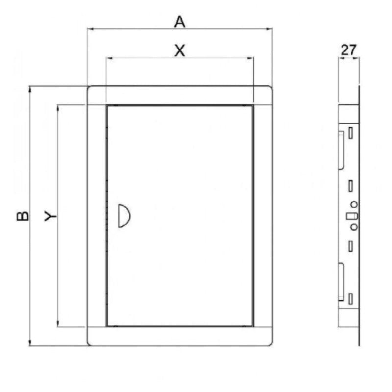 Trappe de visite Porte d'inspection placo en métal, blanche, 30x60 - 2