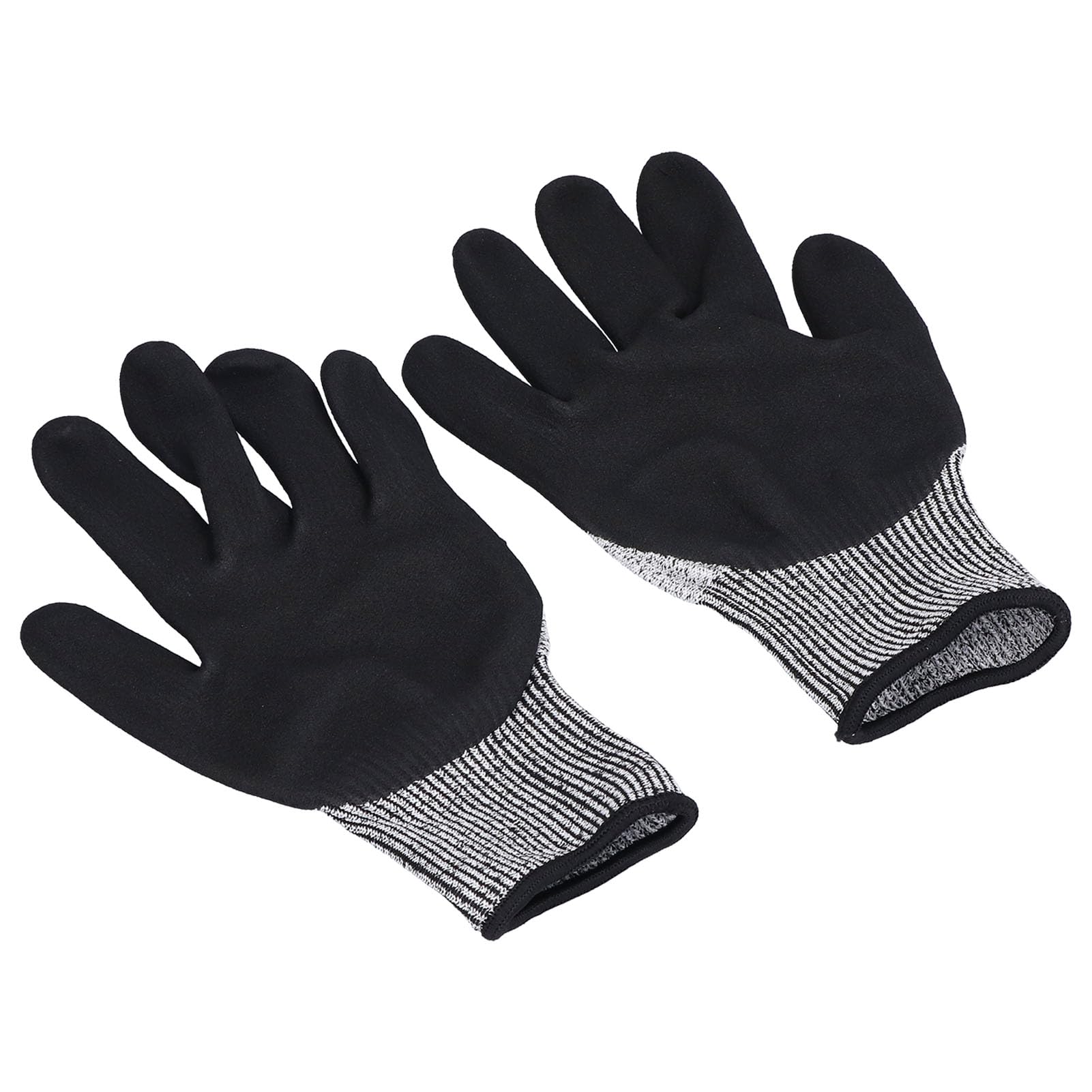 Gants de chantier anti-coupures niveau 5 protection caoutchoutée givrée antidérapante résistante à l'usure pour le jardinage travail du bois HPPE pet - 2