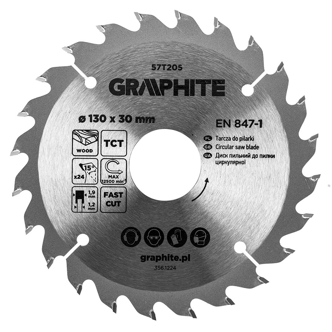 Disc fierastrau circular cu varfuri HM 130 x 30mm, 24 dinti 57T205