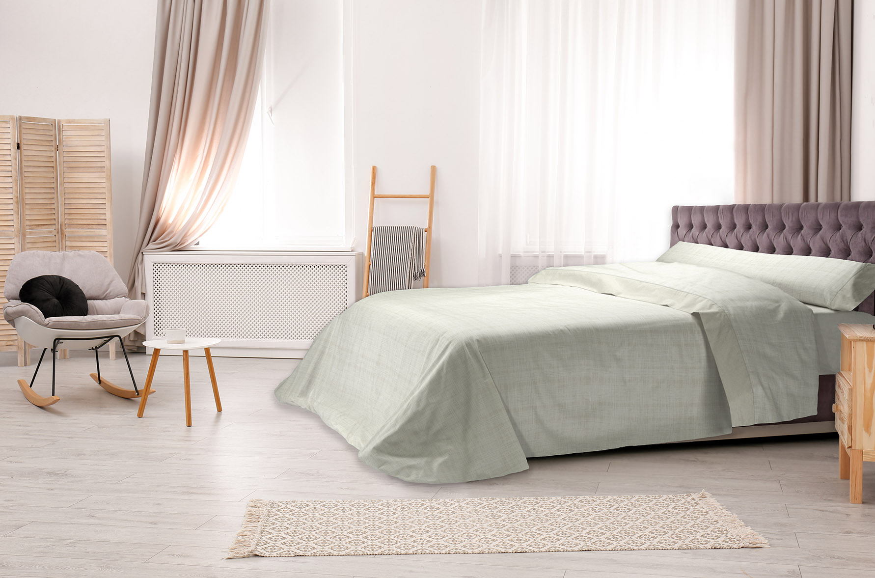 Juego de sabanas 3 piezas polialgodon basil para cama de 90 cm en color beige