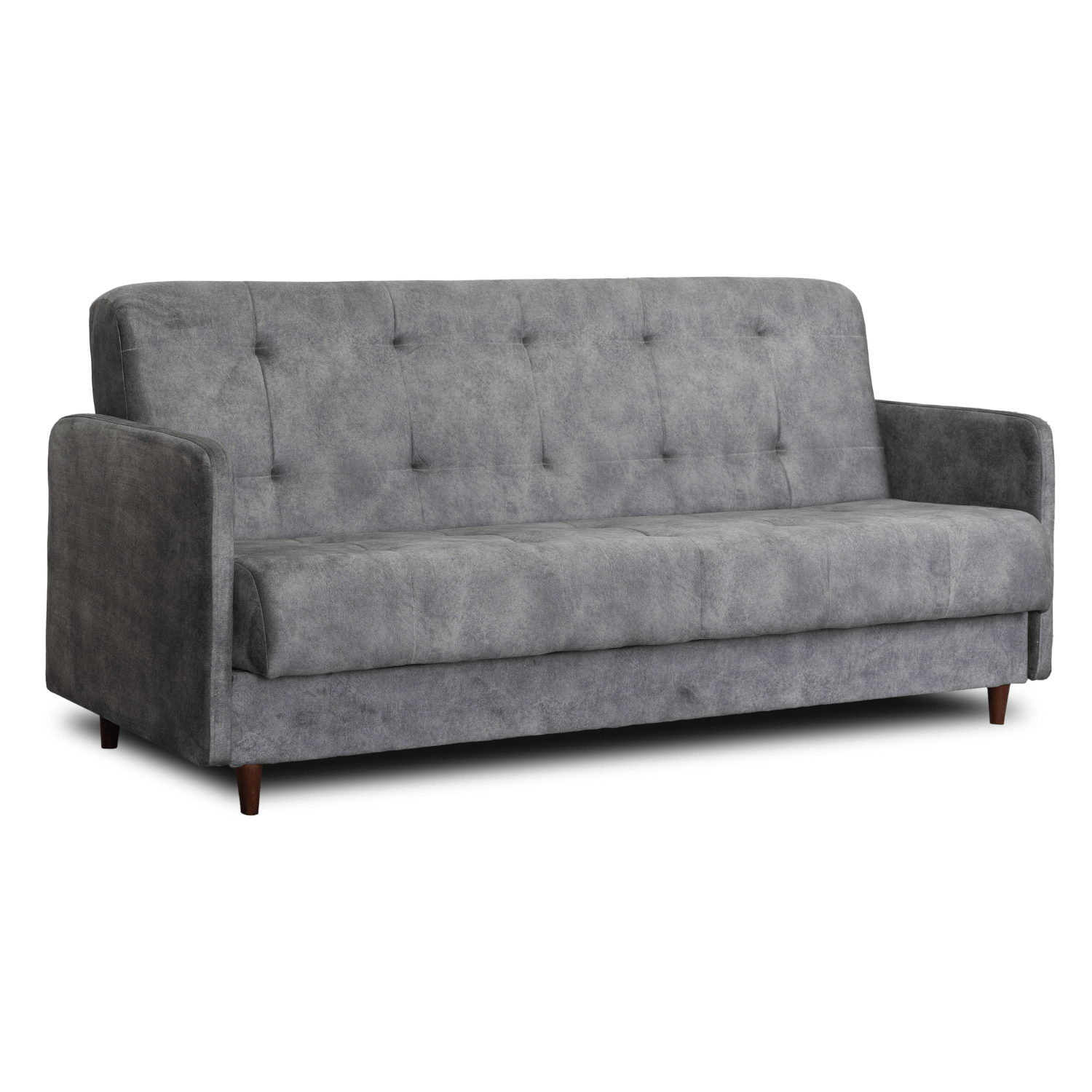 Sofa z Funkcją Spania TIVOLI Wersalka Rozkładana Dwuosobowa Szara Welurowa