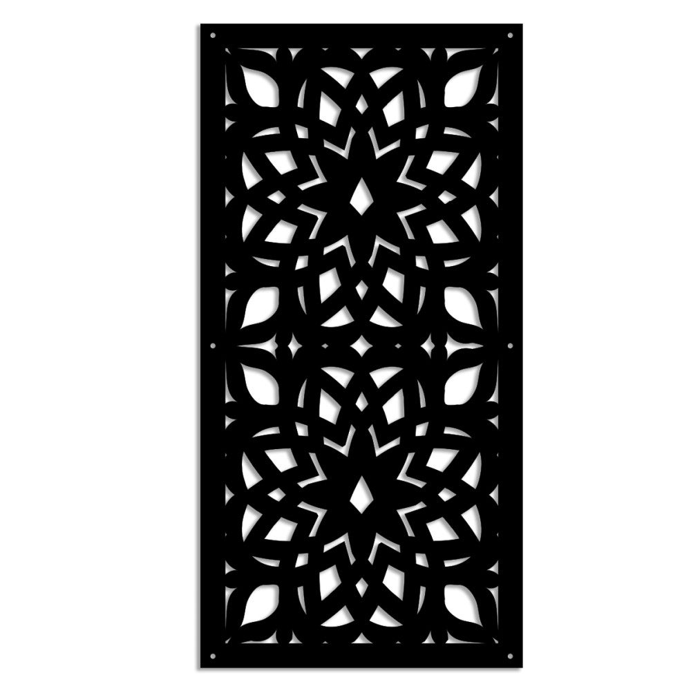BOLERO - Panel perforowany z PVC - Parasol przeciwsłoneczny - Rozmiar 98x198 cm - Grubość 1 cm - Kolor CZARNY