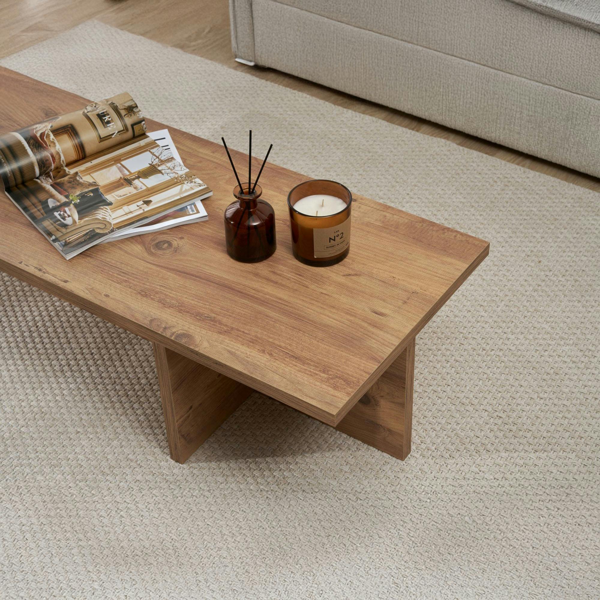 Table basse moderne minimaliste - effet bois de pin MARFA - 5