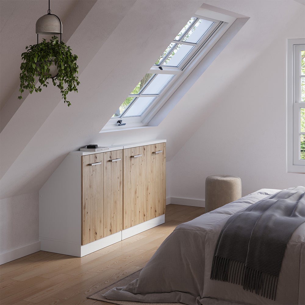 Vicco Ensembles de meuble de rangement sous pente Rion, Artisan chêne/blanc, Lot de 2 - 6