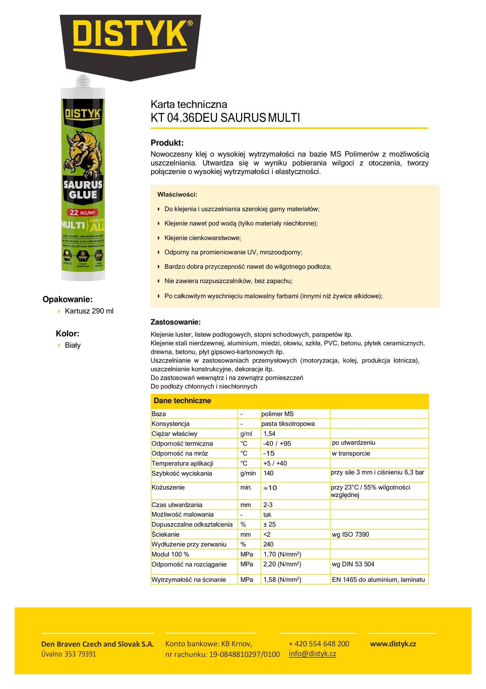 Klej montażowy SAURUS GLUE MULTI Distyk biały 290 ml 2w1 klej i uszczelniacz - 3