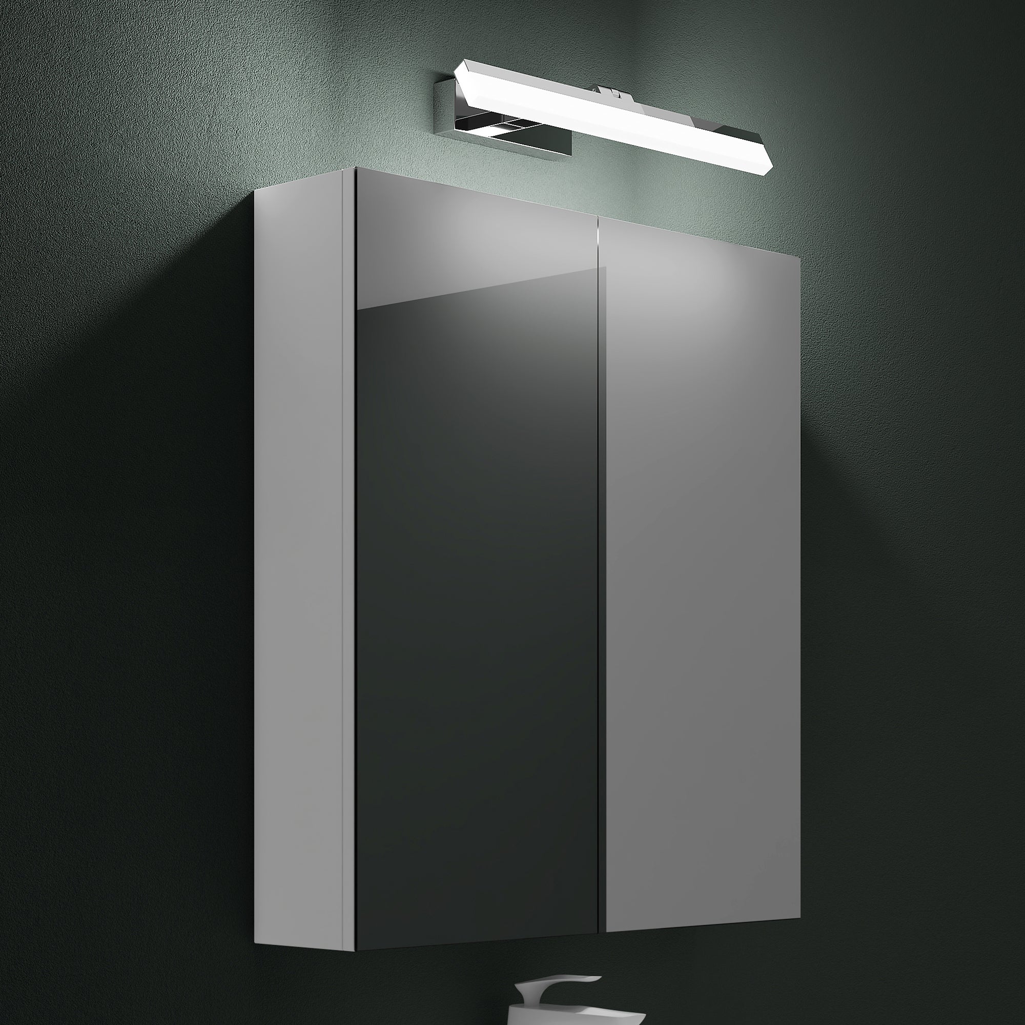 Mai & Mai Armoire Suspendue De Salle De Bain Avec Miroir Armoire De Toilette Meuble Miroir Avec 2 Portes 60x15x70 Cm Blanc Mat Spiegelsr 02 92242503