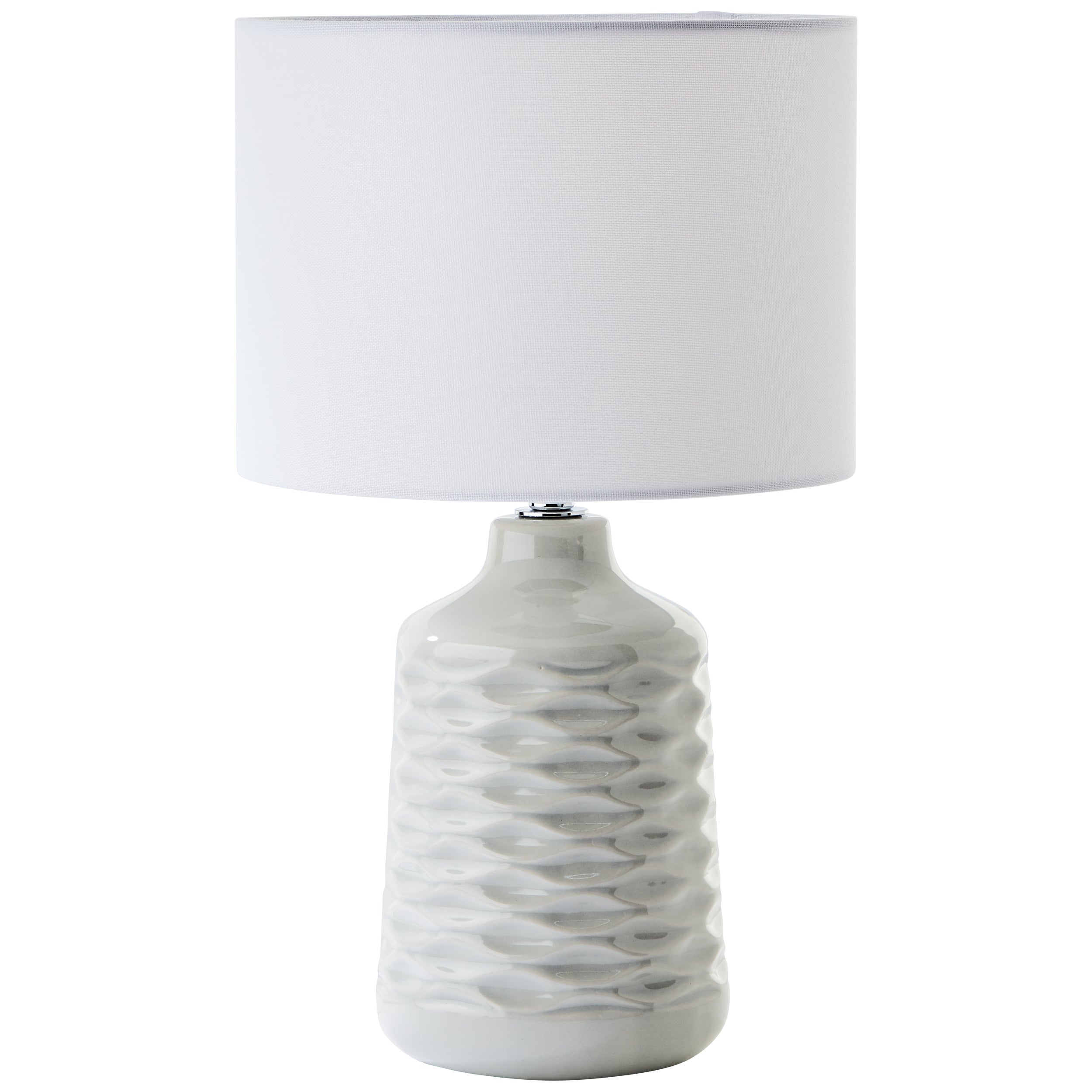 Brilliant Ilysa lampa stołowa 42cm szara/biała, ceramika/metal/tekstylia, 1x D45, E14, 40W - 2
