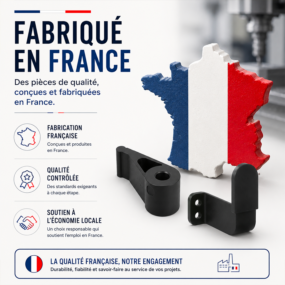 Support pour poignée d'espagnolette 2 vantaux - Spécial volets battants - Noir - 5