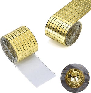 Set de 1600 mosaïques miroir adhésif carré 5x5 mm en acrylique - Doré x1 - Perles & Co