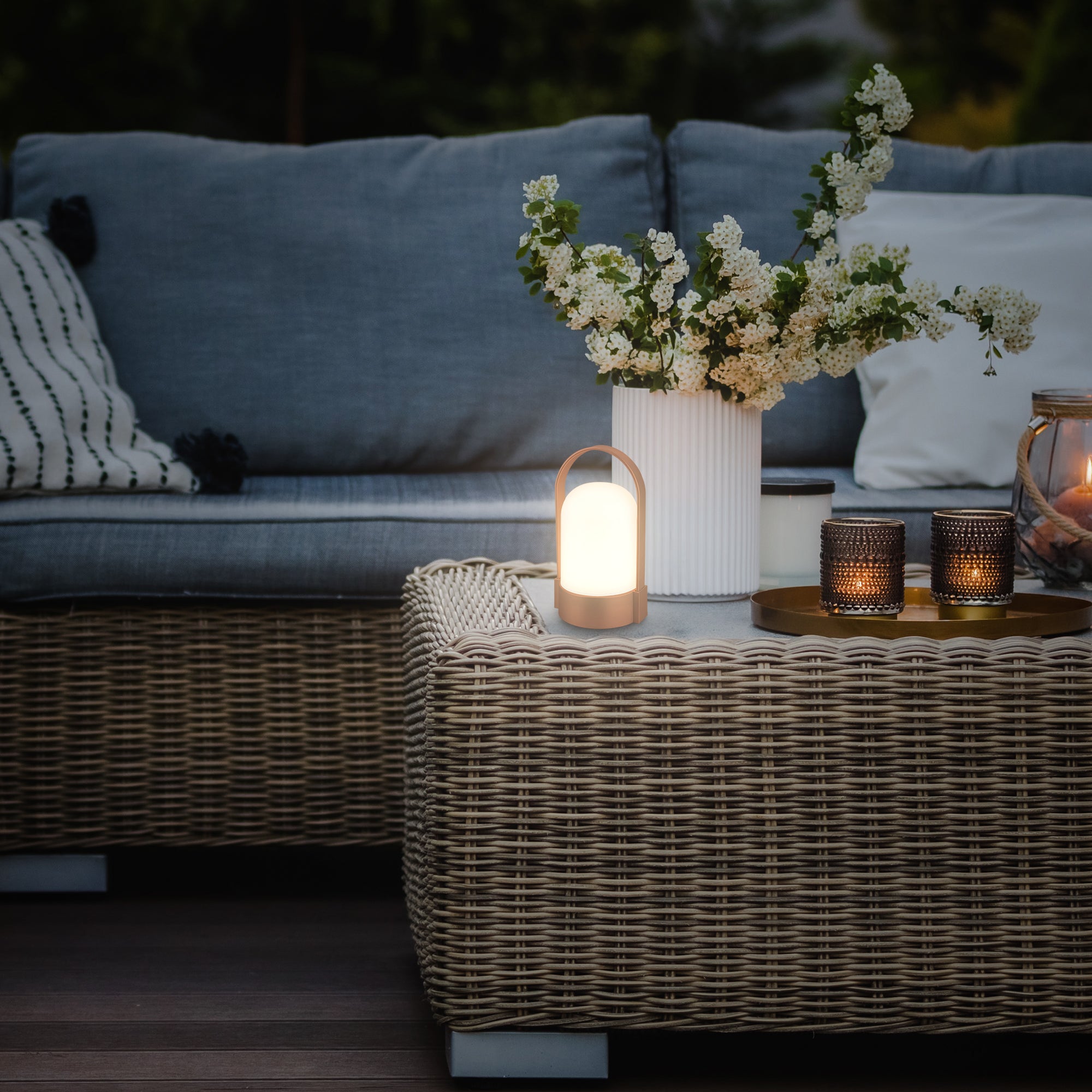 Lampe LED rechargeable avec variateur tactile - niveaux, USB-C, LED 1W 70lm, lumière chaude 3.000K, IP44, 90x80x155mm, portable - Briloner - 5