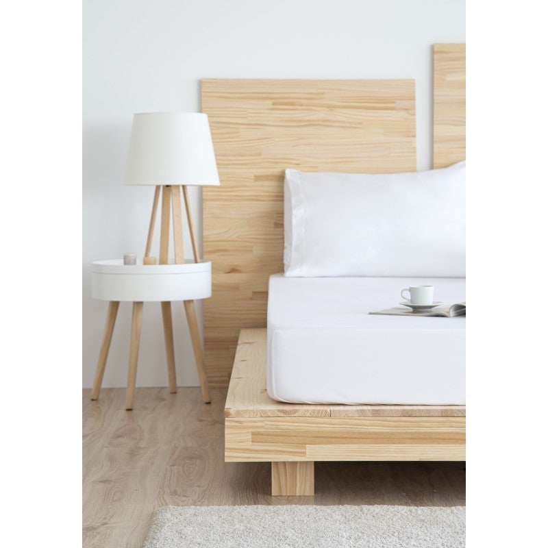 Sábana Bajera Ajustable 90 x 190/200 cm de Microfibra Cepillada Extra Suave Blanco TODOCAMA - 4