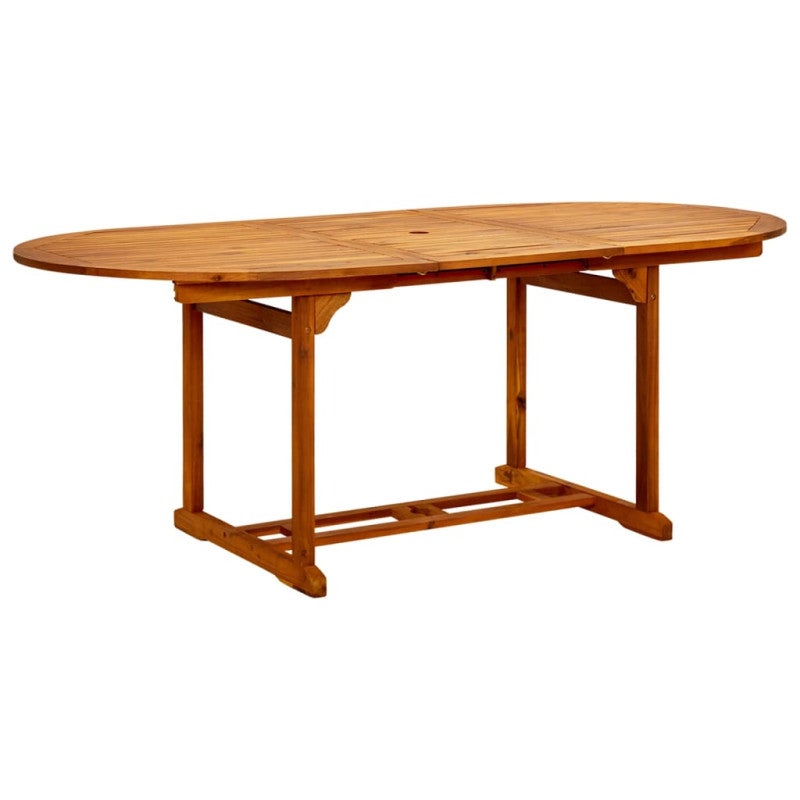 Table de jardin extensible rectangulaire en Bois Marron 6 places - 2