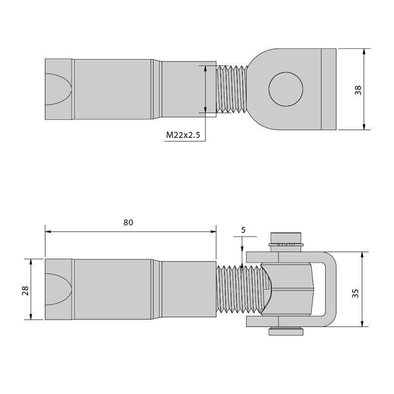 Gond à sceller avec chape à visser M22 - 150 kg - 2