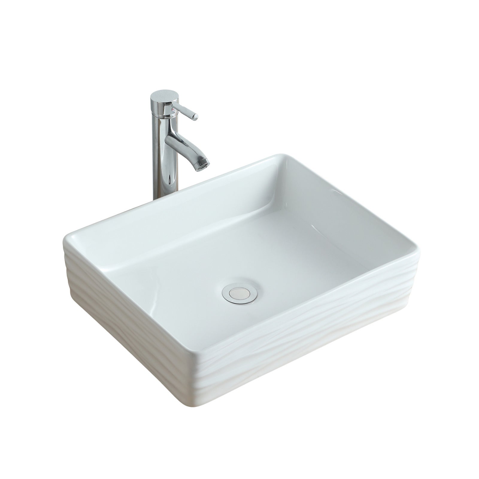 Lavabo sobre encimera rectangular de cerámica SERENA, 47x36cm - 2