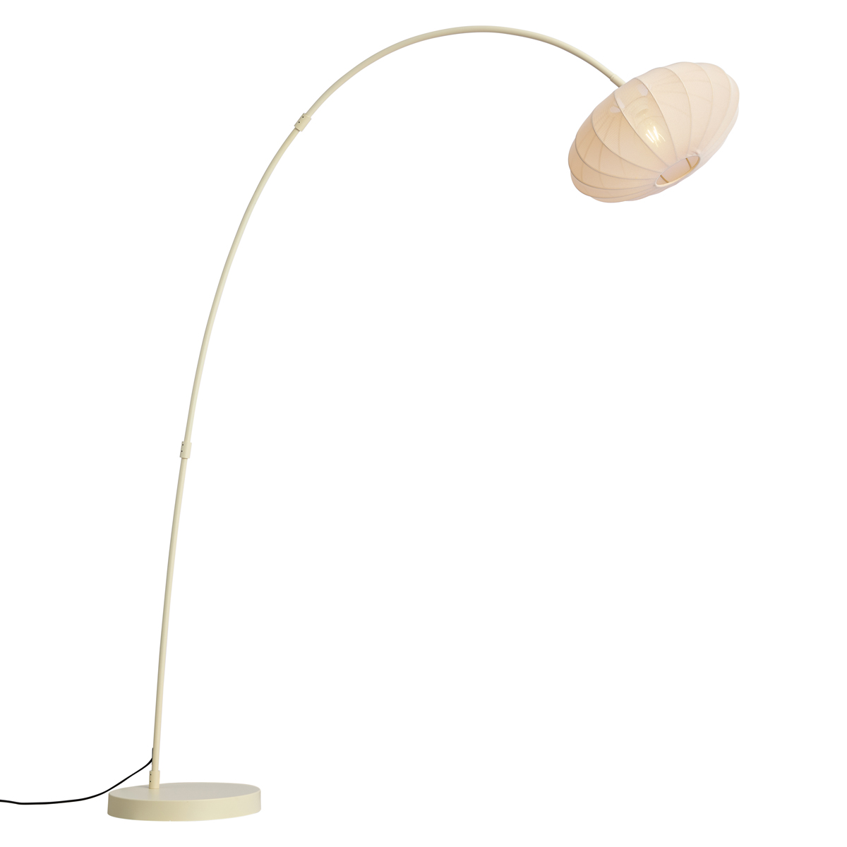 Lampadaire arc Japandi beige avec abat-jour - Bida - 5