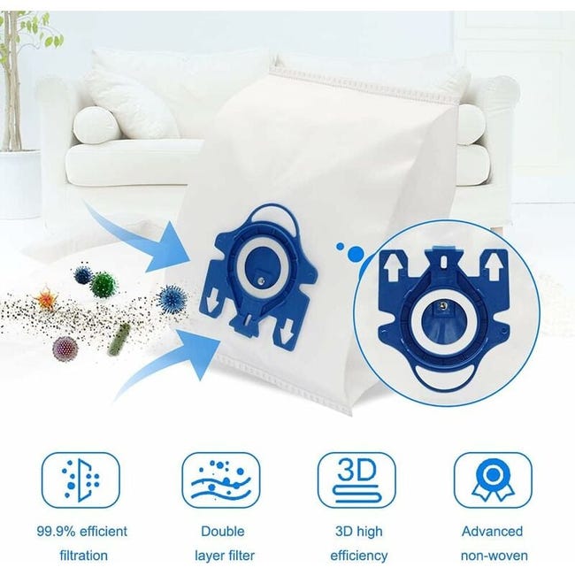 KEEPOW 10 sacchetti per aspirapolvere FJM per aspirapolvere Miele, sacchetti per aspirapolvere Miele Compact C2 C1 Complete C1 S2 S4 S5 S6 S8, con 5 set di filtri KEEPOW 10 sacchetti per aspirapolvere FJM per aspirapolvere Miele, sacchetti per aspirapolvere Miele Compact C2 C1 Complete C1 S2 S4 S5 S6 S8, con 5 set di filtri