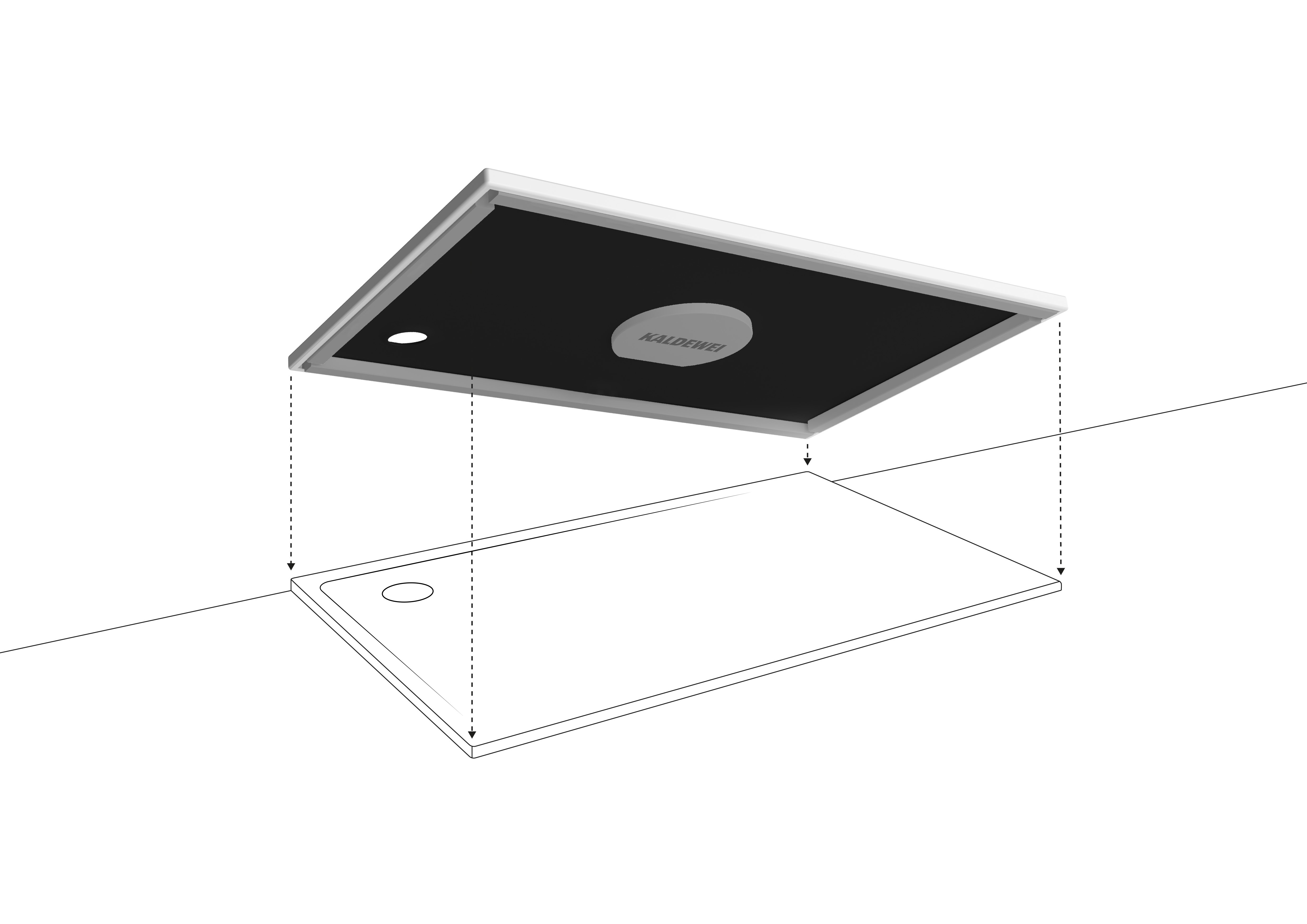 Kaldewei SUPERPLAN 1853-5, Receveurs de douche avec support de baignoire extra-plat, 140x90cm, 385347981001, 385347981001, Colorazione: Bianco alpino - 3