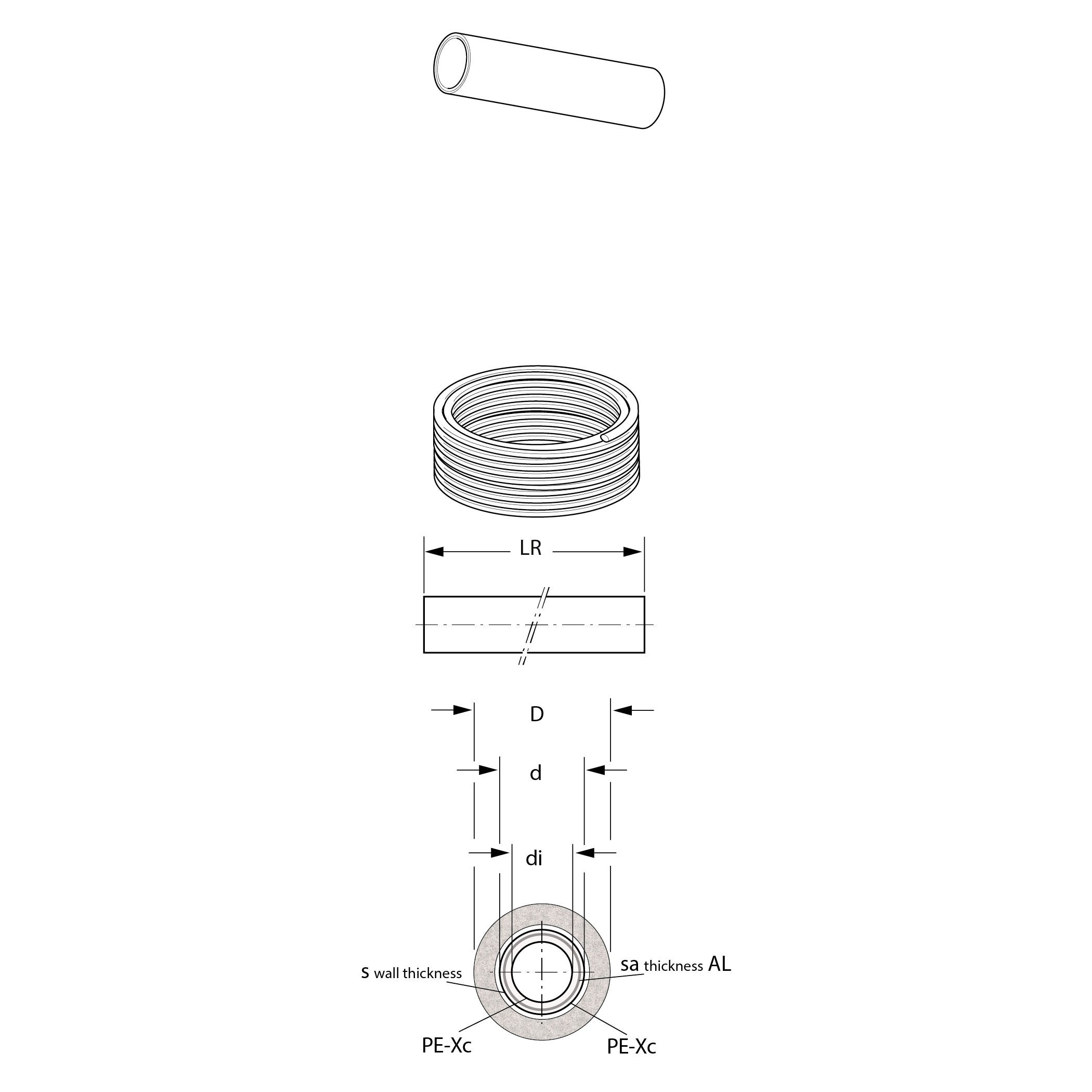 25ml multicouche isolé 10mm 10bar-95°-Alu 0,2mm-Ø26x3.0 - 2