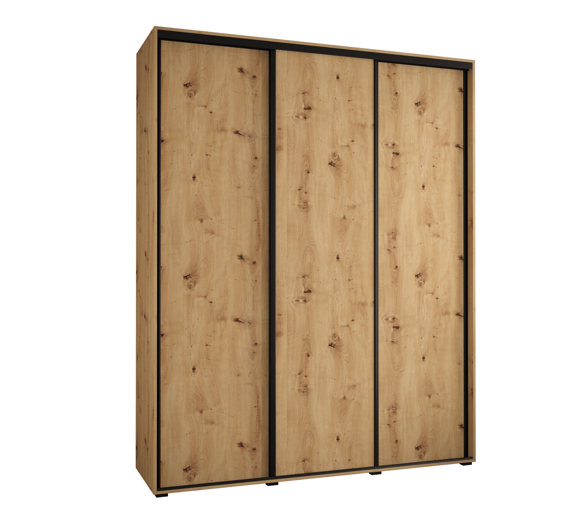 Szafa przesuwna wysoka Davos 1 190 x 45 x 235,2 cm artisan + artisan + u. czarny - Abiks Meble