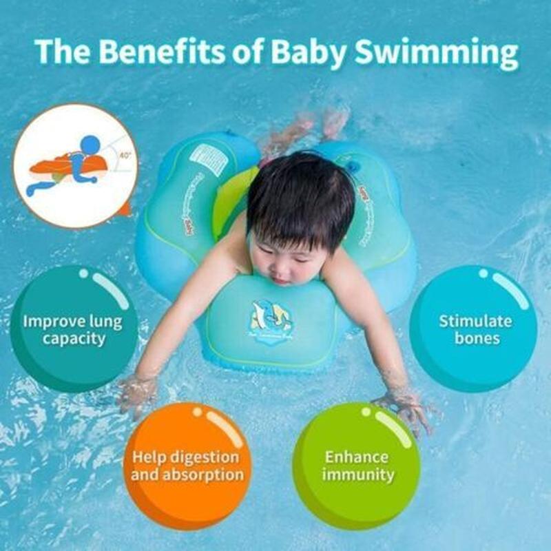 Anneau de natation gonflable pour bébé - Aide bébé à apprendre à nager avec une pompe pendant 3 à 12 mois - 2
