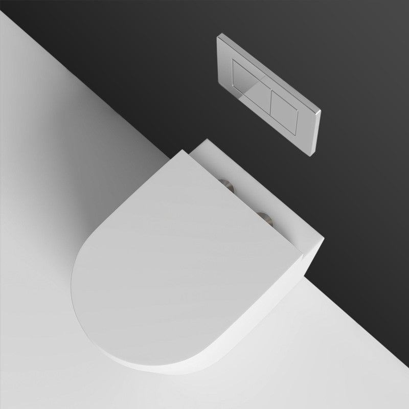 Cuvette Wc Suspendu Sans Bride Mezzo - 49 X 36 Cm - Abattant Declipsable Thermodur Avec Freins De Chute - 2