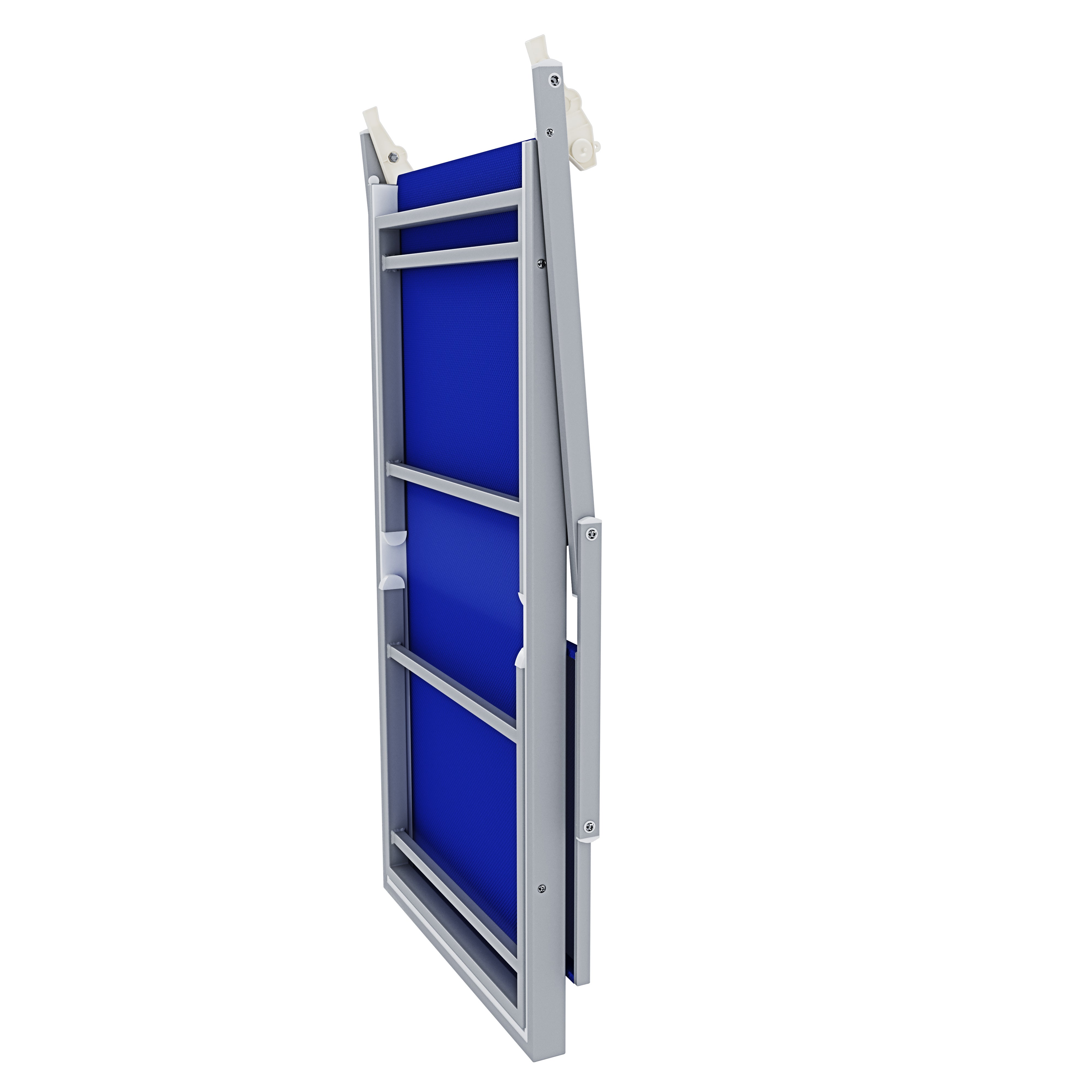 Coppia Di Lettini Blu Prendisole Pieghevole Professionale In Alluminio Tettuccio Orientabile Tettino Parasole Sdraio Lettino 182 x 60 x 38 cm - 5