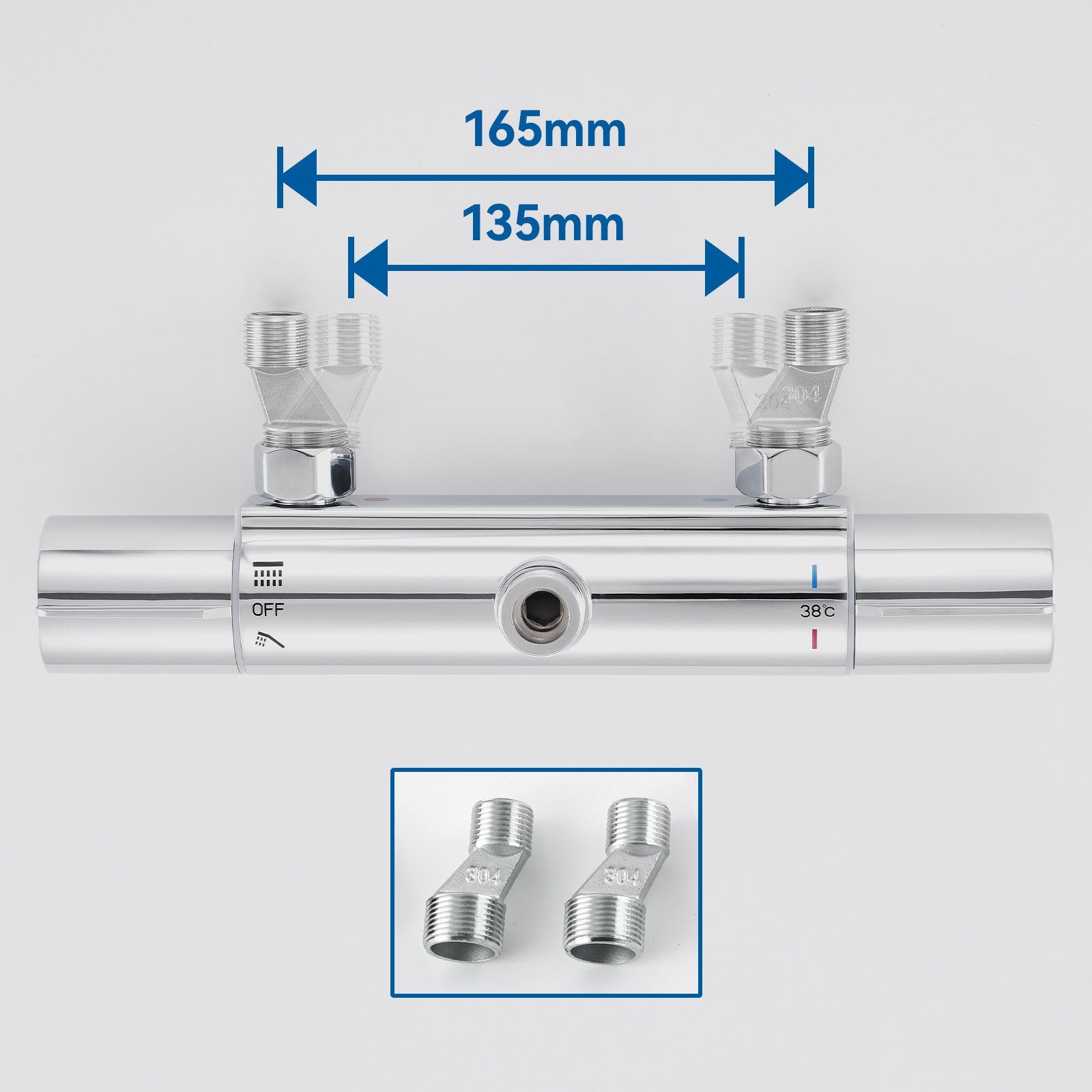 Colonne Douche Thermostatique Chromé,Hauteur Réglable Set Douche Douchette avec 3 Jets D’eau+60cm Porte-Serviettes Salle Bain Auto-adhésif/ Perçage - 5