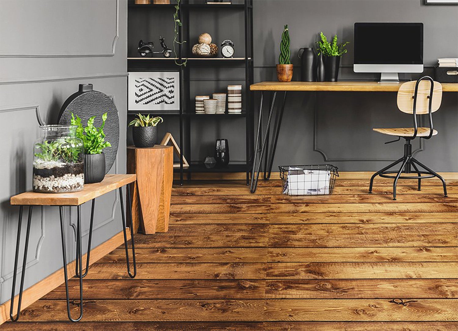 Tapis vinyle intérieur planches verticales bois naturel, tapis en vinyl intérieur décoratif rustique 150x225 – Tulup - 4