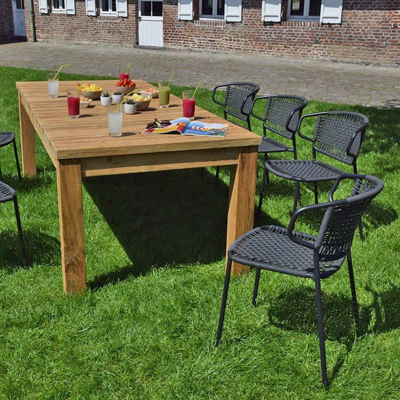 Chaise de jardin sans coussin Flores en Métal Noir - 7