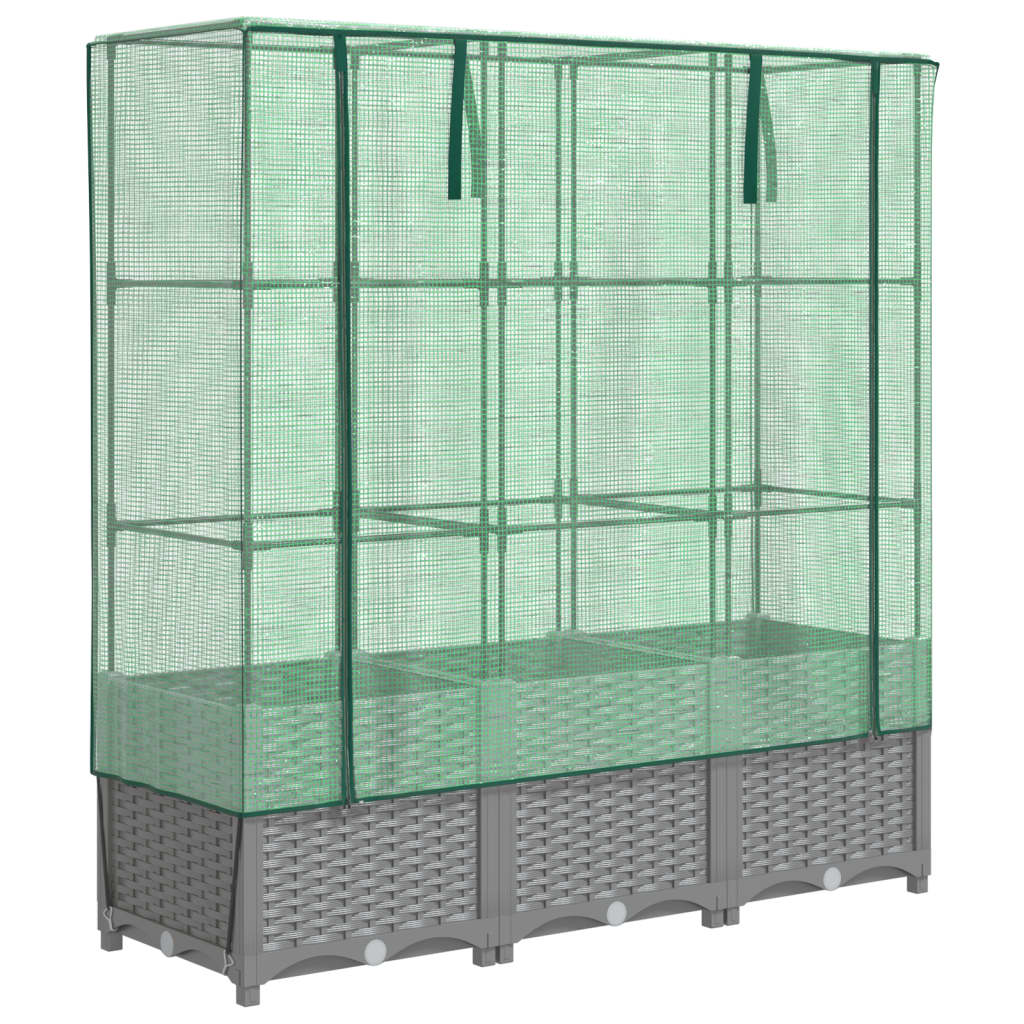 Maison Exclusive - Jardinière surélevée avec housse aspect rotin 120x40x138 cm - 2