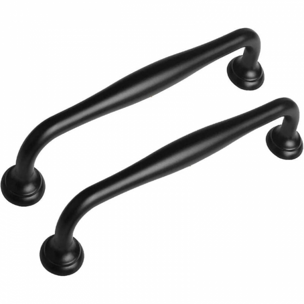 Uchwyty meblowe - do szuflad, szafek - aluminiowe - 10 sztuk - 128 mm - czarne