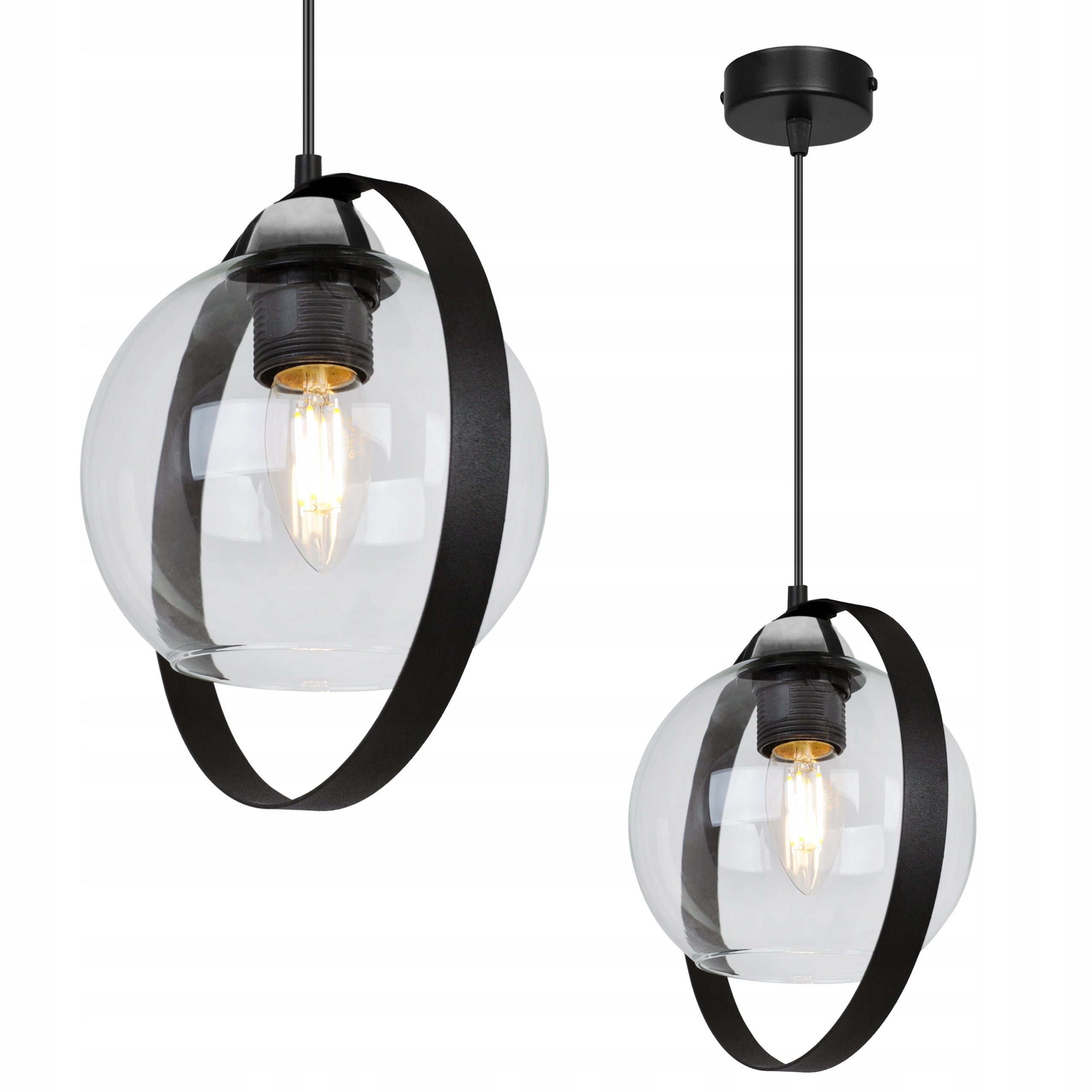 Lampa sufitowa wisząca Ring Haga modern 1xE27 abażur pierścień transparentny Light Home LH