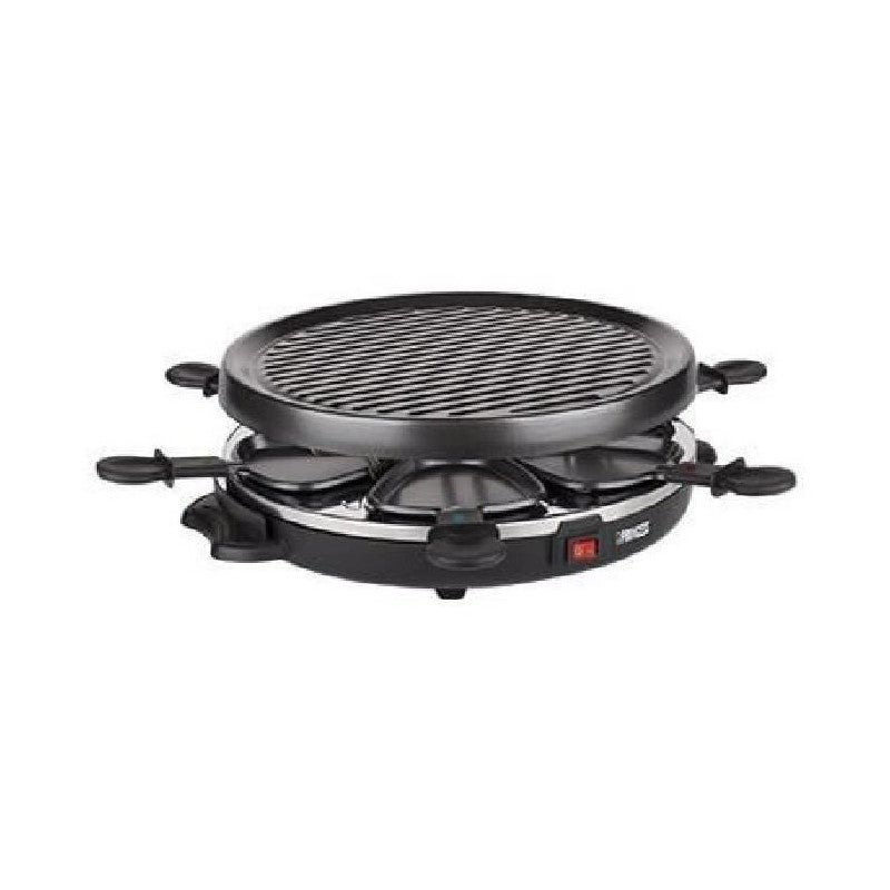 Princess 6 Party Grill raclette 162725, 800 W, 6 Persone, Forma rotonda intelligente, Nero