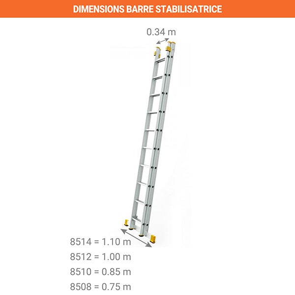 Echelle transformable 2x14 barreaux - Longueur max. 6.94m - Sol plat - 8514 - 5