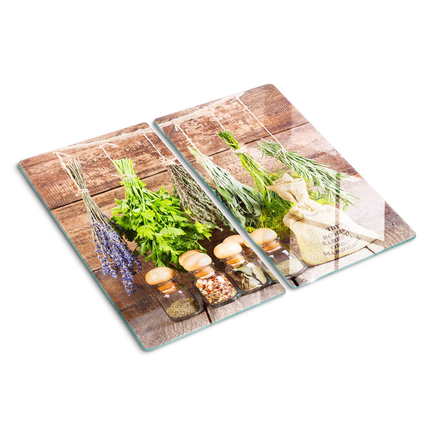 Planche à découper verre Cuillères en bois d'épices