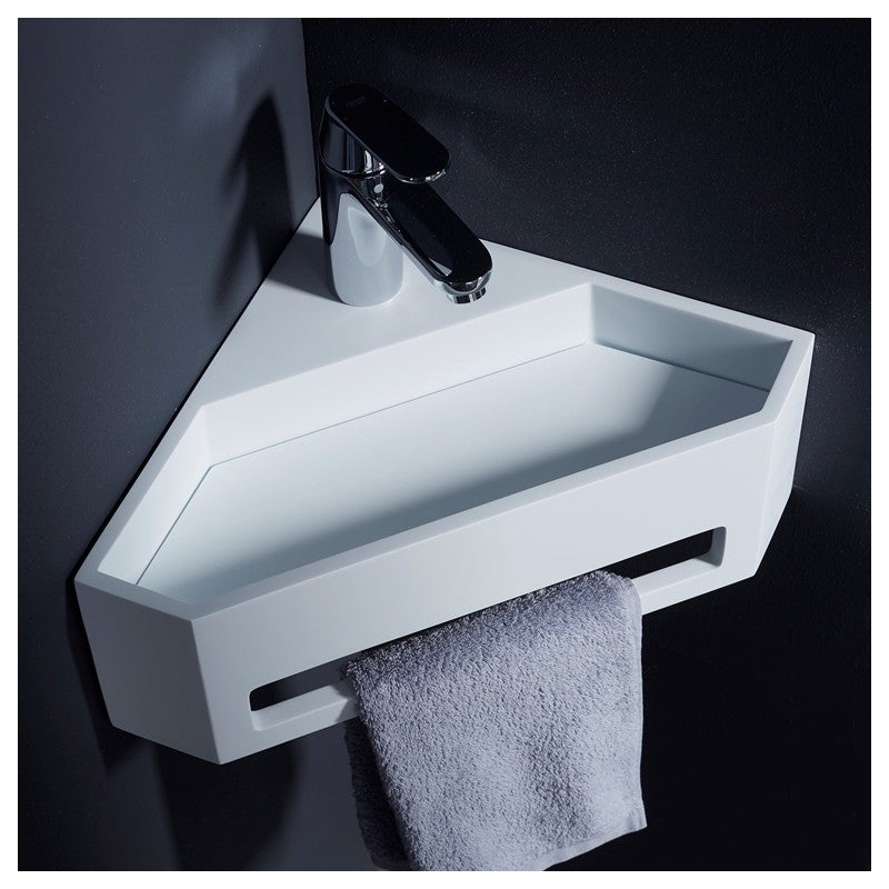 Lave mains d'angle scala pour wc en solid surface - 3