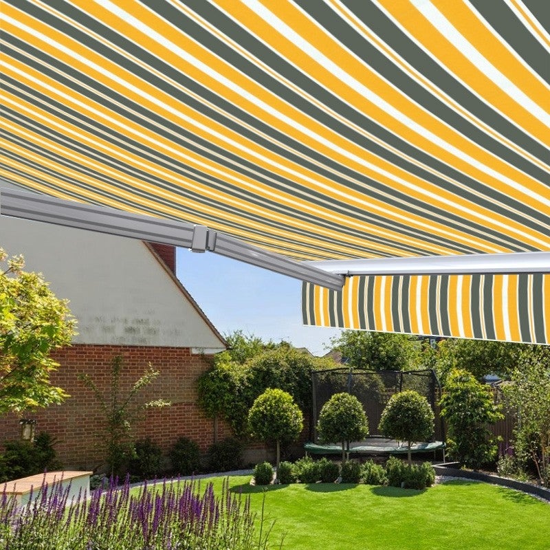 Store banne manuel 3 x 2,5 m Monobloc pour terrasse - Gris jaune - 2