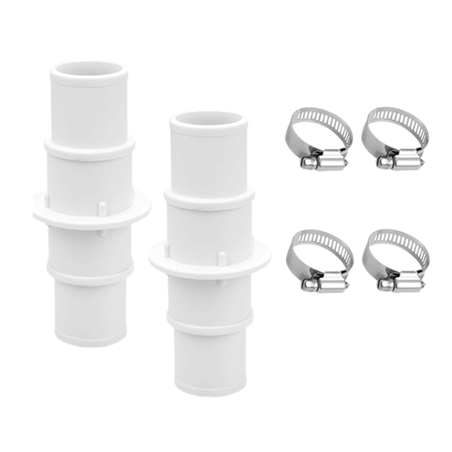 Adapter do węża basenowego 1-1/4 lub 1-1/2 cala, przenośne części adaptera z 4 zaciskami węża